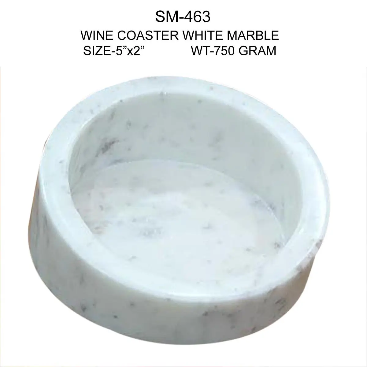 WINE COASTER WHITE MARBLE